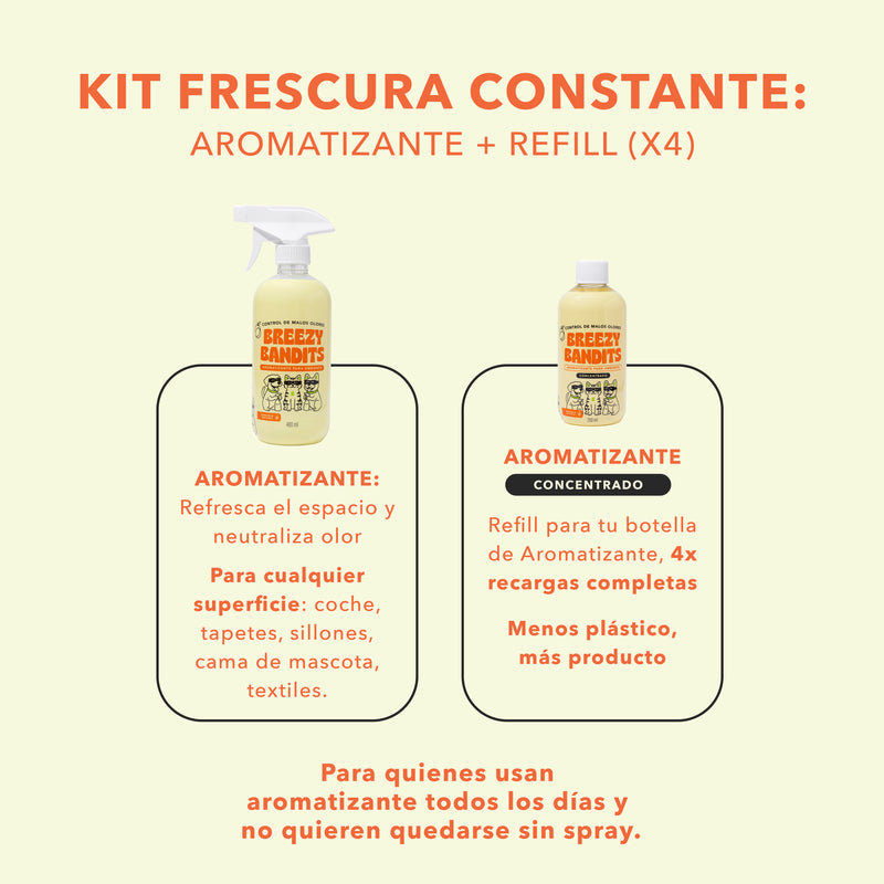 Kit Frescura Constante: Aromatizante + Refill (4x)